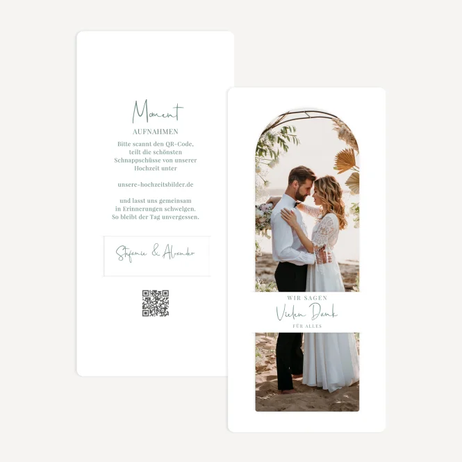 Danksagung Hochzeit mit Lesezeichen "Best...