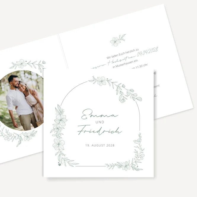 Hochzeitseinladung "Blumenranke"
