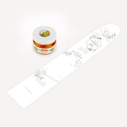 Geschenktäschchen mit Blütenhonig "Aquarell Eukalyptus Zweige"