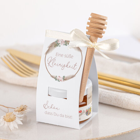 Geschenktäschchen mit Blütenhonig "Boho Pampas" Eine süße Kleinigkeit