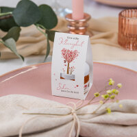Geschenktäschchen mit Blütenhonig "Baum Herzen" rosa Eine süße Kleinigkeit