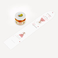 Geschenktäschchen mit Blütenhonig "Baum Herzen" rosa Eine süße Kleinigkeit