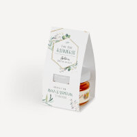 Geschenktäschchen mit Blütenhonig "Aquarell Eukalyptus Zweige" online selbst gestalten