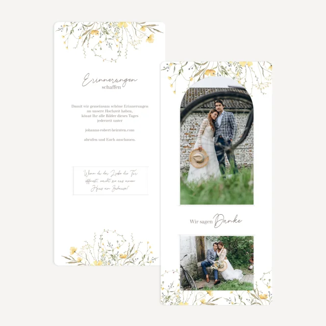 Danksagung Hochzeit mit Lesezeichen...