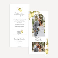 Danksagung Hochzeit mit Lesezeichen "Lemon"