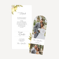 Danksagung Hochzeit mit Lesezeichen "Lemon"