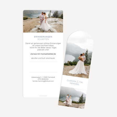 Danksagung Hochzeit mit Lesezeichen "Perfect Day"