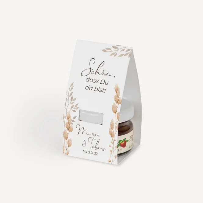 Geschenktäschchen mit Erdbeer Konfitüre...
