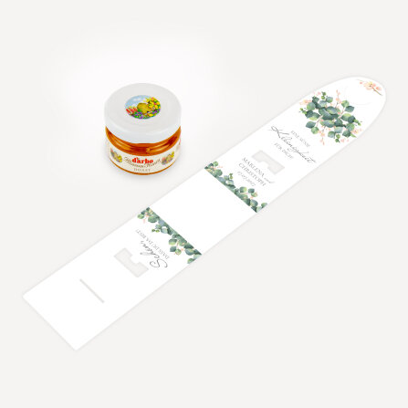 Geschenktäschchen mit Blütenhonig "Eukalyptus Ranken"