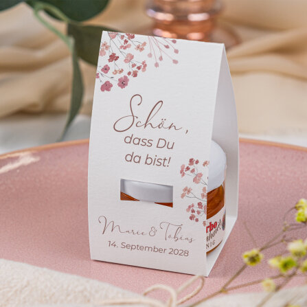 Geschenktäschchen mit Blütenhonig "Trockenblumen Blush"