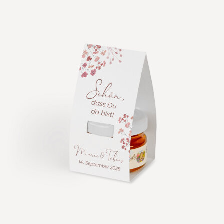 Geschenktäschchen mit Blütenhonig "Trockenblumen Blush"