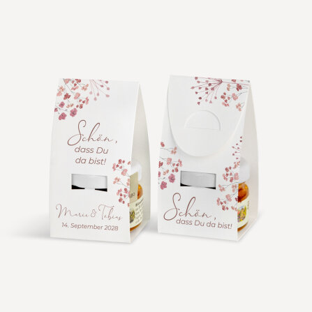 Geschenktäschchen mit Blütenhonig "Trockenblumen Blush"