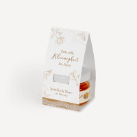 Geschenktäschchen mit Blütenhonig "Rustikale Spitze" online selbst gestalten