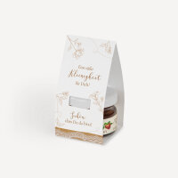 Geschenktäschchen mit Erdbeer Konfitüre "Rustikale Spitze" Eine süße Kleinigkeit