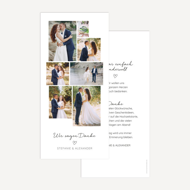 Dankeskarte Hochzeit "Fotocollage"