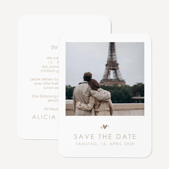 Save the Date Karte "Herzensglück"