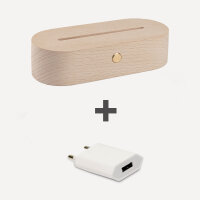 LED Leuchtsockel (inkl. USB-Kabel, Batteriefach & USB-Netzteil)