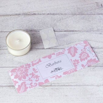Tischkarte Windlicht Royal Rosa inkl. Personalisierung & Maxi Teelicht
