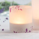 Tischkarte Windlicht Hochzeit lila Ranken inkl. Personalisierung & Maxi Teelicht