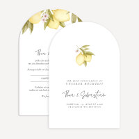 Hochzeitseinladung Bogenkarte "Lemon"