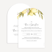 Hochzeitseinladung Bogenkarte "Lemon"