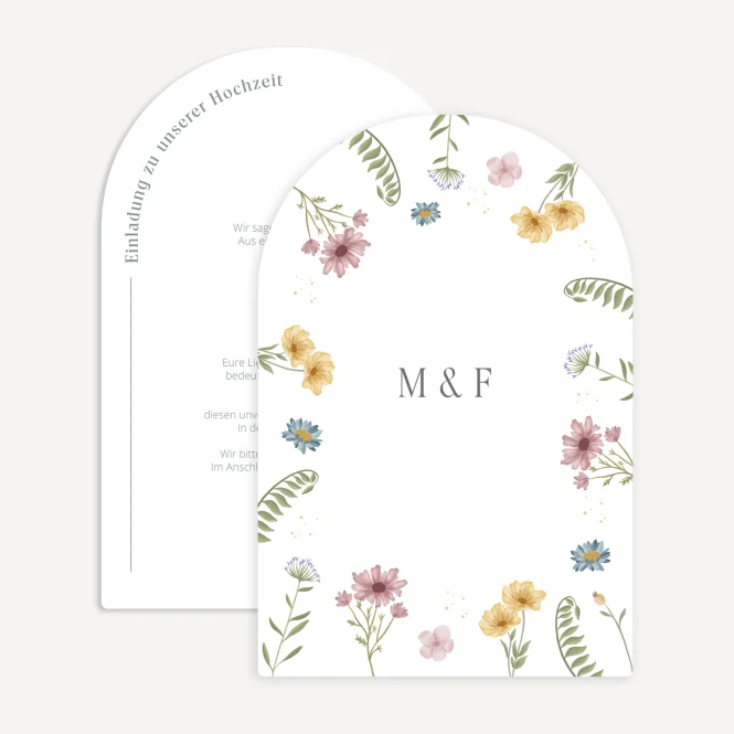 Hochzeitseinladung Bogenkarte "Flora"