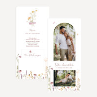 Hochzeitseinladung mit Lesezeichen "Wildromantische Blüten"