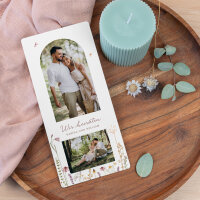Hochzeitseinladung mit Lesezeichen "Wildromantische Blüten"