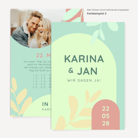 Hochzeitseinladung "Happy Color Blocking"