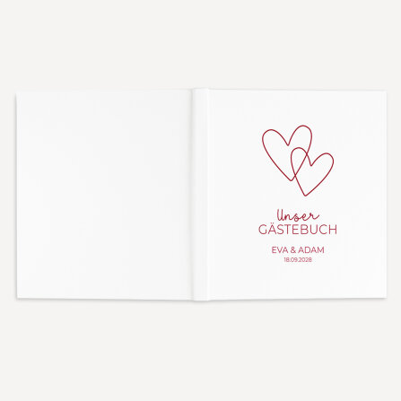 Gästebuch Hochzeit personalisiert "Zwei Herzen"