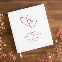 Gästebuch Hochzeit personalisiert "Zwei Herzen"