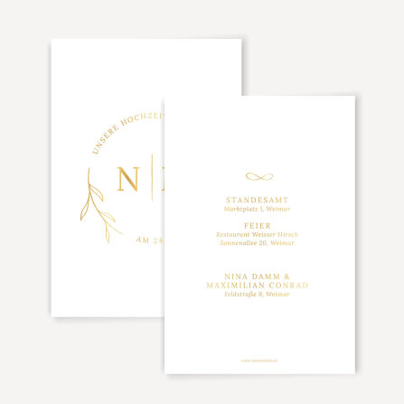 Hochzeitseinladung Gold "Schlichte Eleganz"