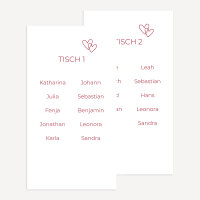 Tischplan Hochzeit "Zwei Herzen"