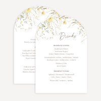 Menükarte Hochzeit Bogenkarte "Blütentraum gelb"