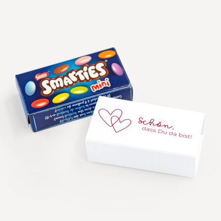 SMARTIES mini mit Banderole "Zwei Herzen"