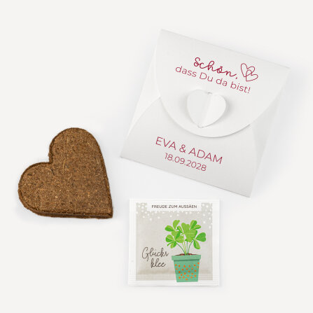 Gastgeschenk Anzuchtset Herz "Zwei Herzen"