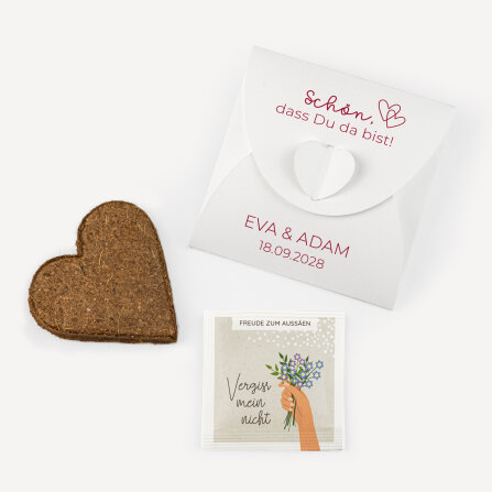 Gastgeschenk Anzuchtset Herz "Zwei Herzen"