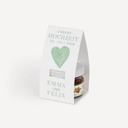 Geschenktäschchen mit Erdbeer Konfitüre...