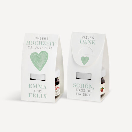 Geschenktäschchen mit Erdbeer Konfitüre "Herz"
