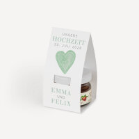 Geschenktäschchen mit Erdbeer Konfitüre "Herz"