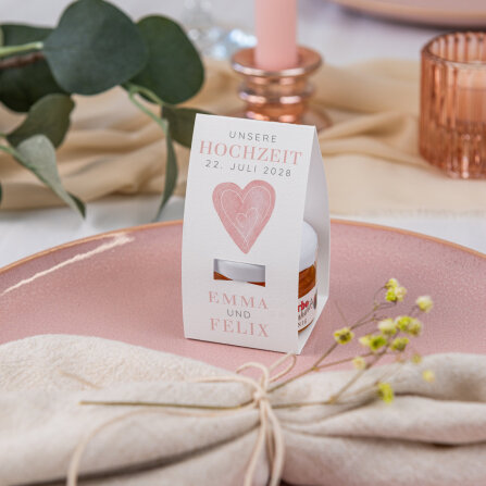 Geschenktäschchen mit Blütenhonig "Herz"