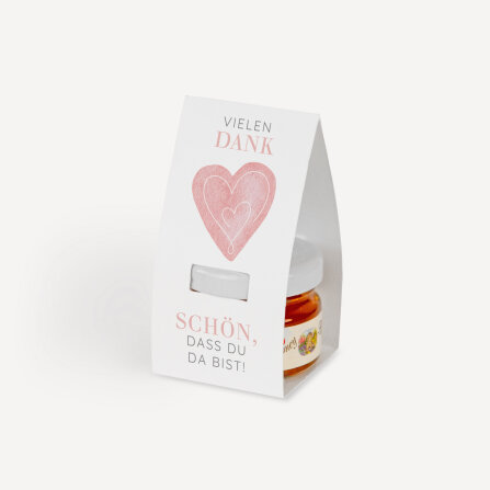 Geschenktäschchen mit Blütenhonig "Herz"
