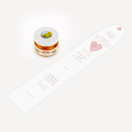 Geschenktäschchen mit Blütenhonig "Herz"