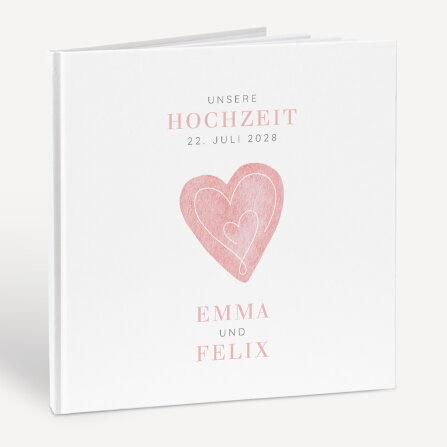 Personalisiertes Gästebuch Hochzeit zum Ausfüllen "Herz"