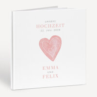 Personalisiertes Gästebuch Hochzeit zum Ausfüllen "Herz"