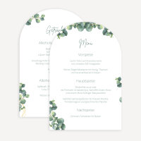 Menükarte Hochzeit Bogenkarte "Eukalyptus Geometrie"