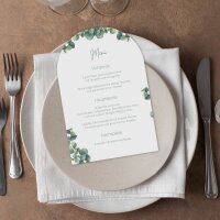 Menükarte Hochzeit Bogenkarte "Eukalyptus Geometrie"