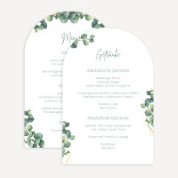 Menükarte Hochzeit Bogenkarte "Eukalyptus Geometrie"