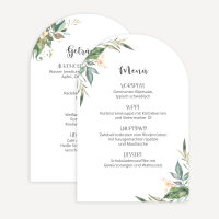 Menükarte Hochzeit Bogenkarte "Green Magic"