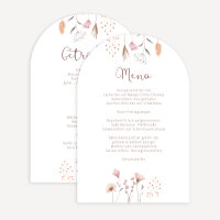 Menükarte Hochzeit Bogenkarte "Wild Flowers"